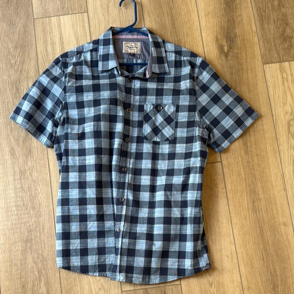 Flag and Anthem Blue Checkered Men's Shirt